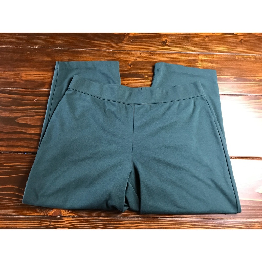 Studio Works Pants, Women's Size XL, Green, Pleated, Casual, hemmed to 26"